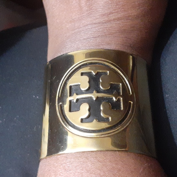 Tory Burch Gold Tone Miller Cuff Bracelet Rare - Picture 6 of 7